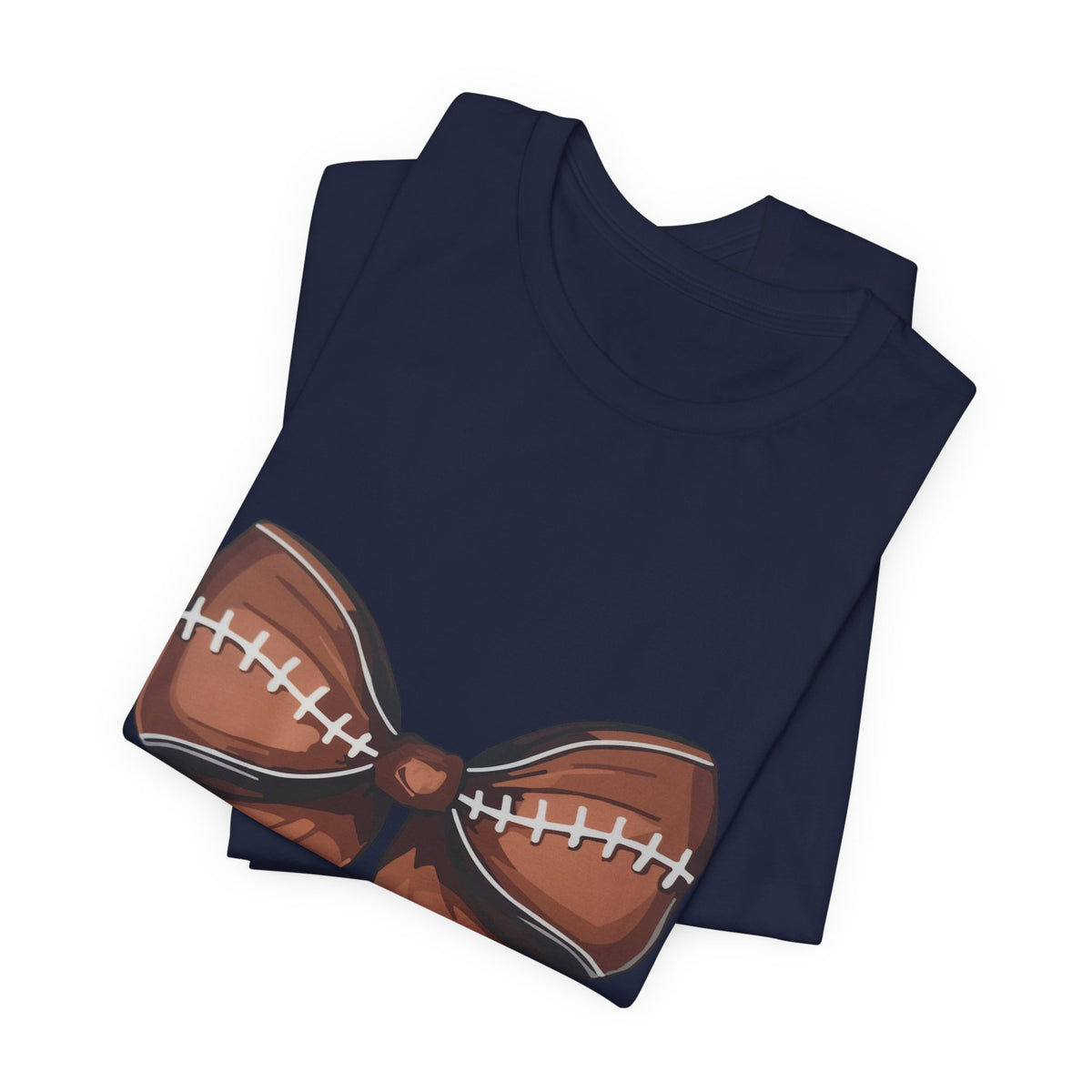 Football Bow T-Shirt — Cute Sports Bow Tee for Game Day