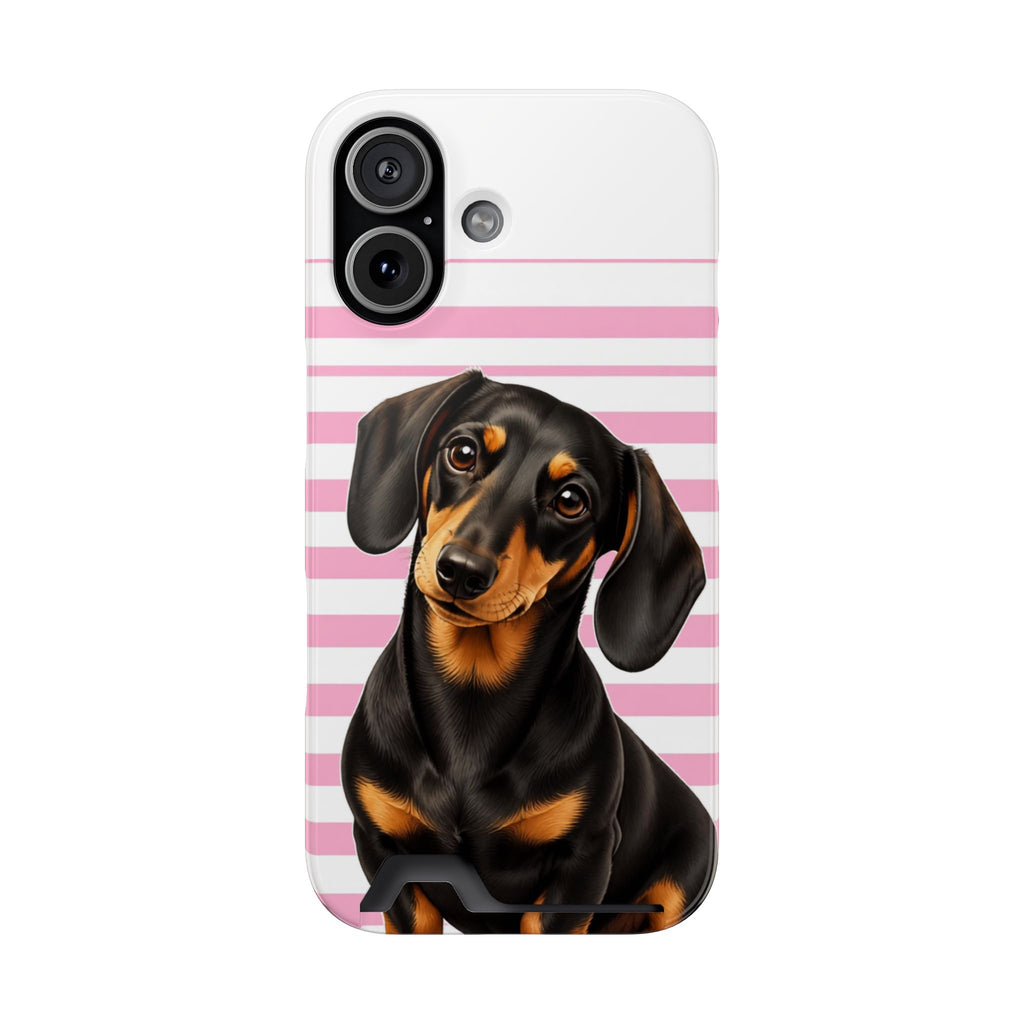 Dashshund Phone Case With Card Holder