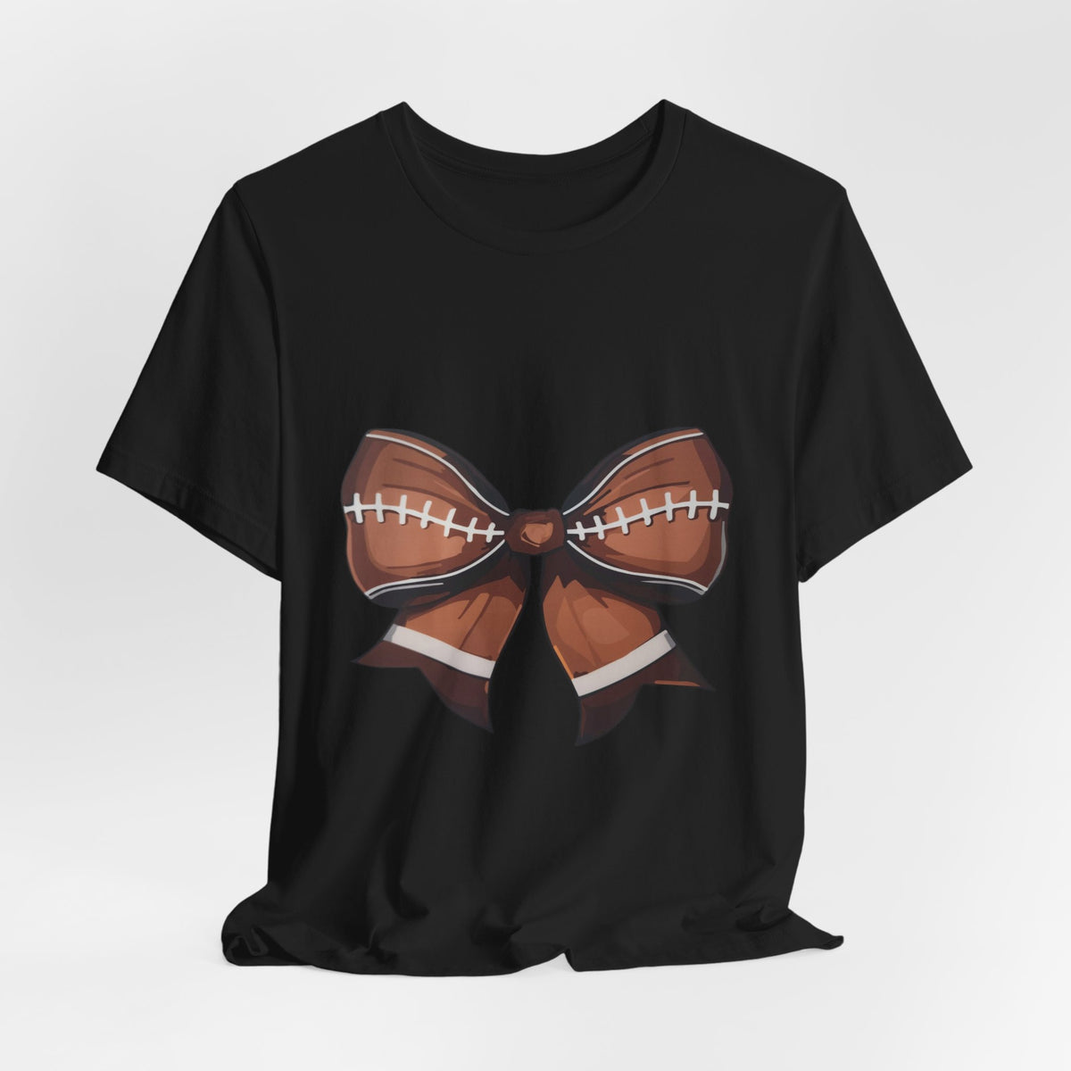 Football Bow T-Shirt — Cute Sports Bow Tee for Game Day
