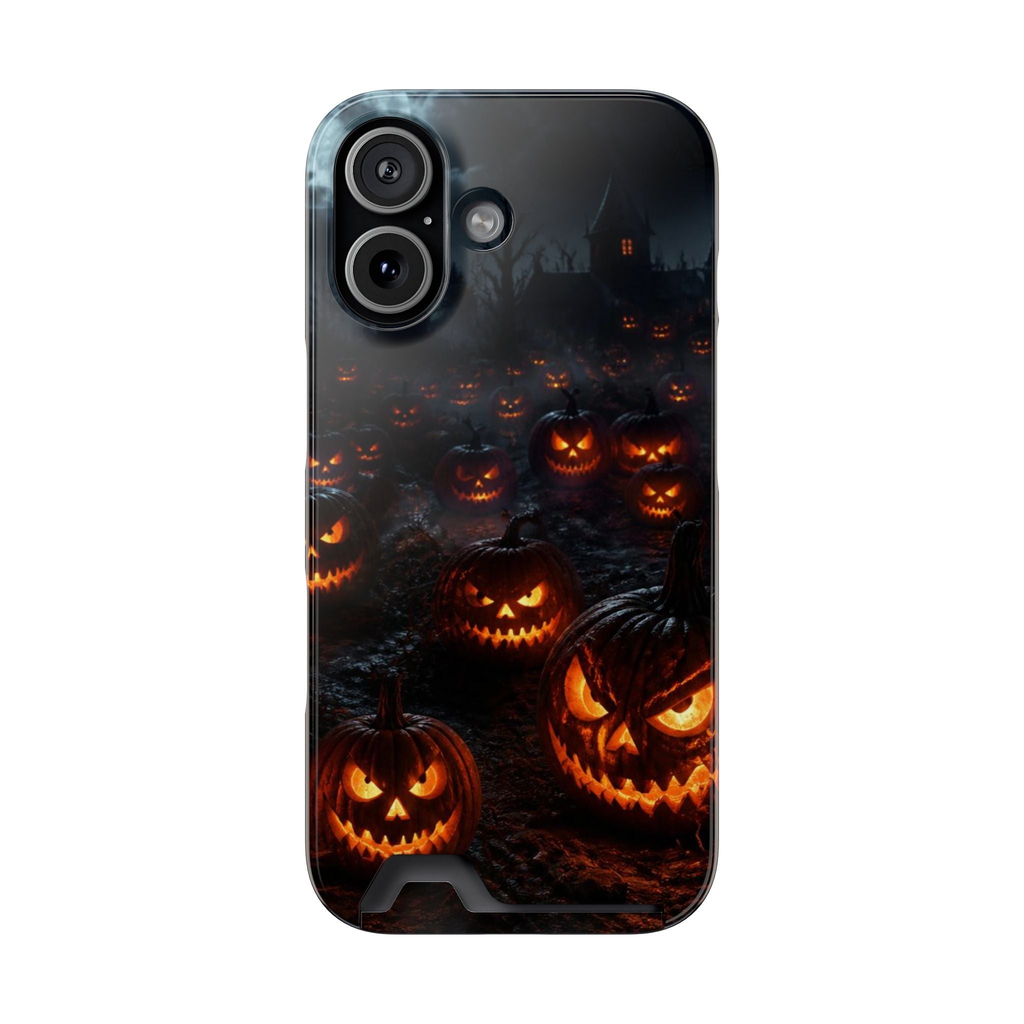 Halloween Jack-o'-Lantern Phone Card Case — Spooky Pumpkin Wallet Case
