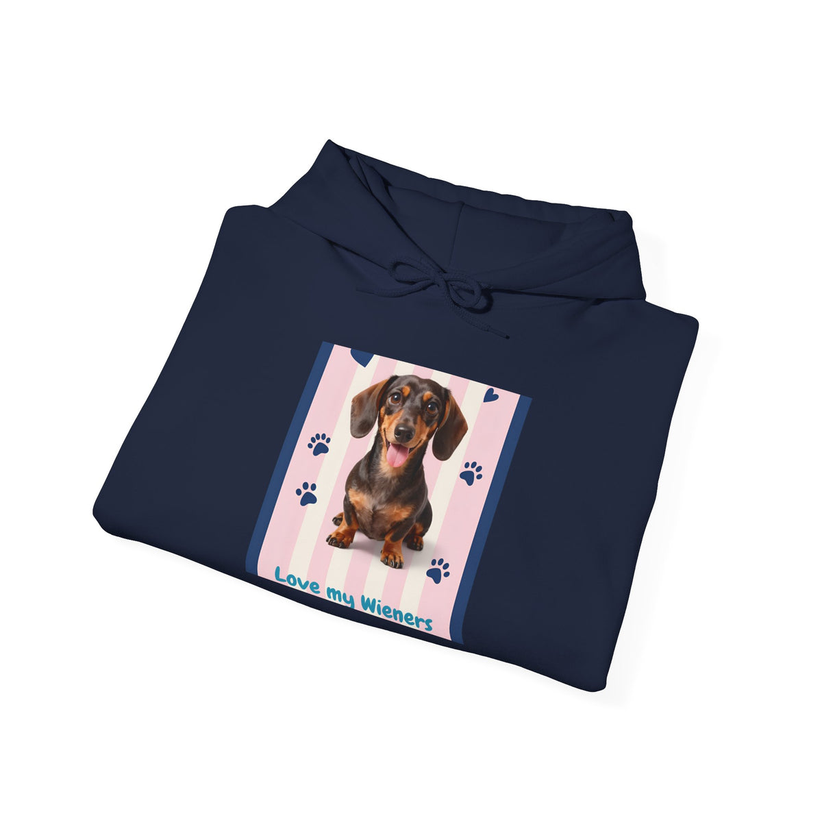 Dachshund “Love My Wieners” Hoodie – Cute Puppy Paw Print Sweatshirt