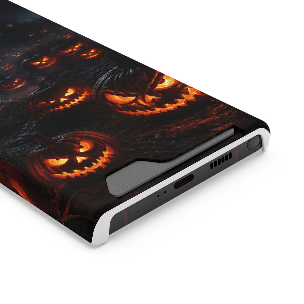 Halloween Jack-o'-Lantern Phone Card Case — Spooky Pumpkin Wallet Case