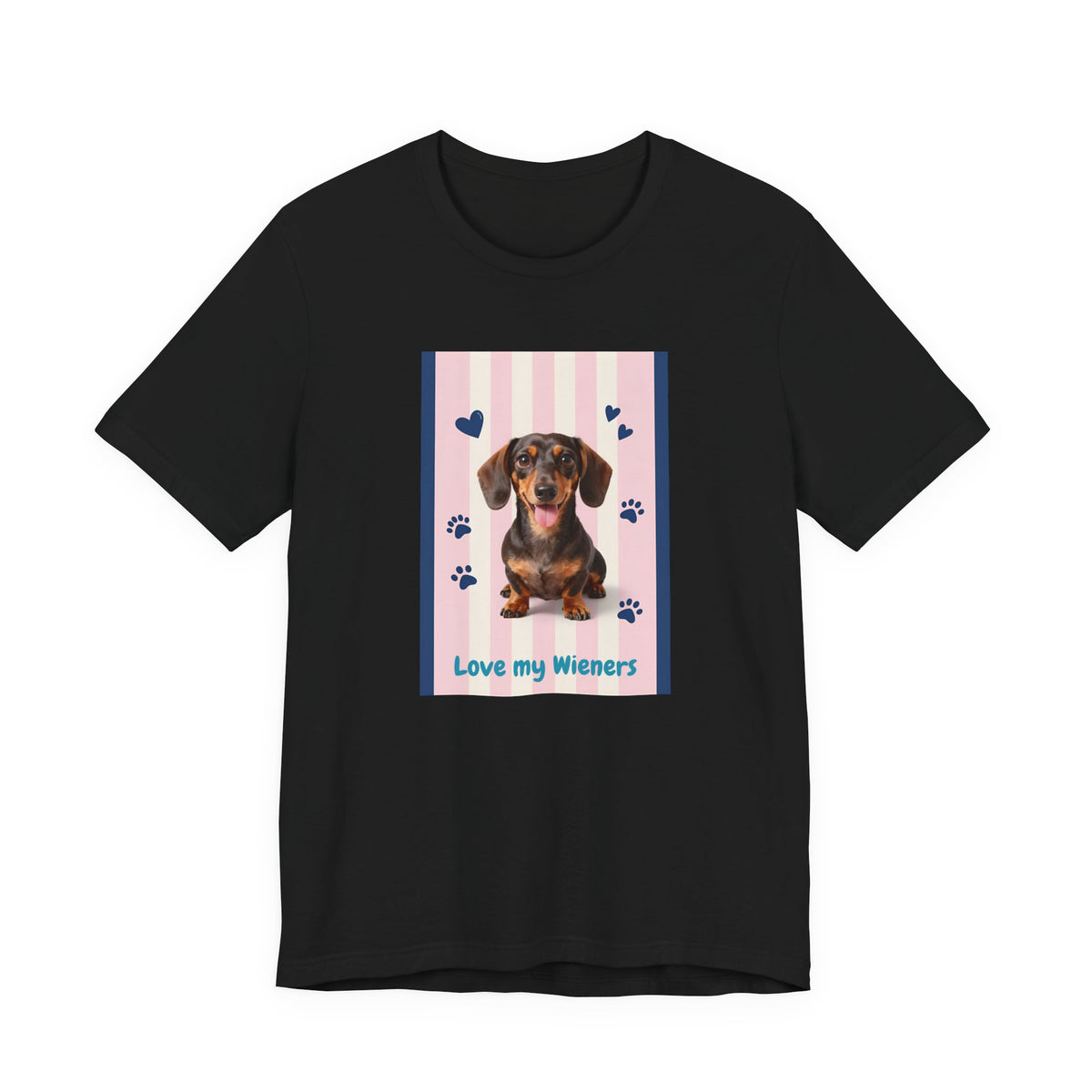 Dachshund Love T-Shirt — "Love My Wieners" Cute Dog Paw Print Tee