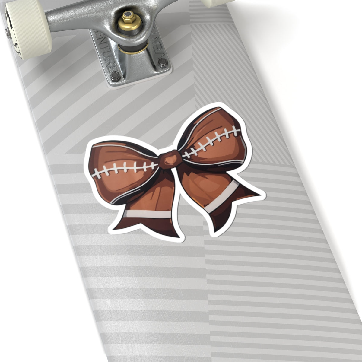 Football Bow Sticker — Kiss-Cut Sports Bow Decal for Laptops & Water Bottles
