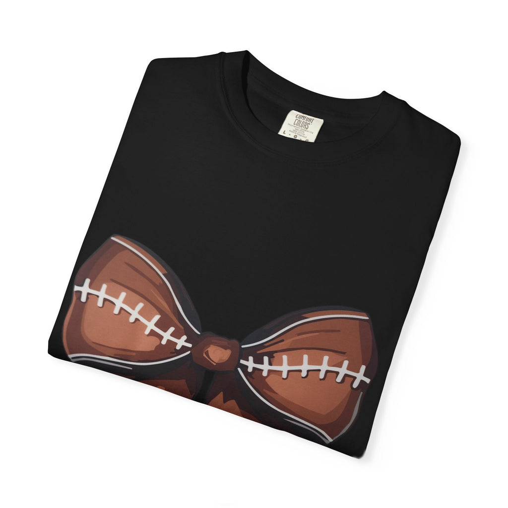 Football Bow T-Shirt — Game Day Sports Bow Graphic Tee