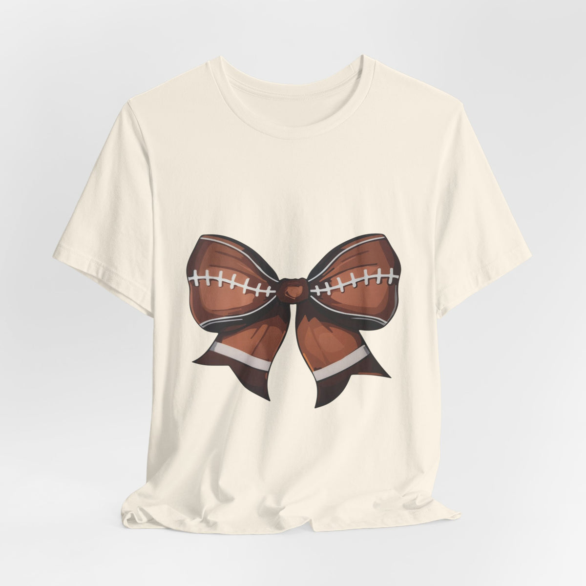 Football Bow T-Shirt — Cute Sports Bow Tee for Game Day