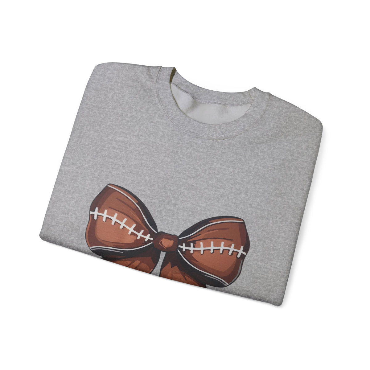 Football Bow Sweatshirt - Cute Game Day Ribbon Crewneck for Fans