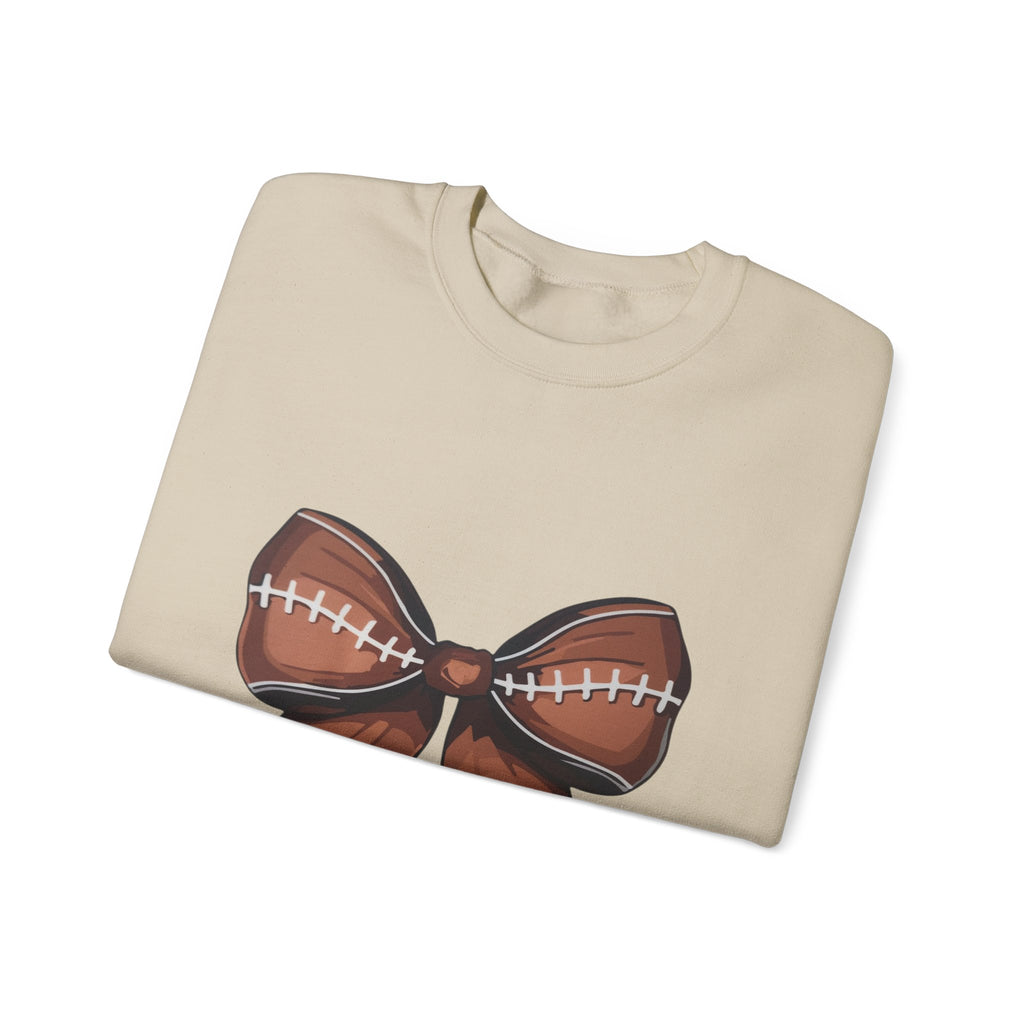 Football Bow Sweatshirt - Cute Game Day Ribbon Crewneck for Fans