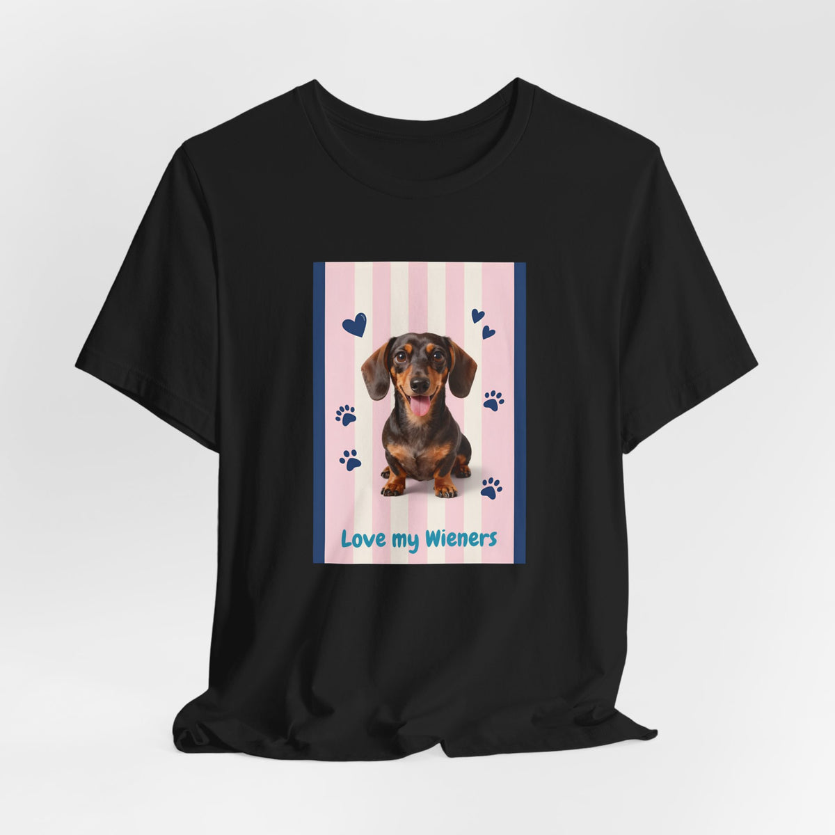 Dachshund Love T-Shirt — "Love My Wieners" Cute Dog Paw Print Tee