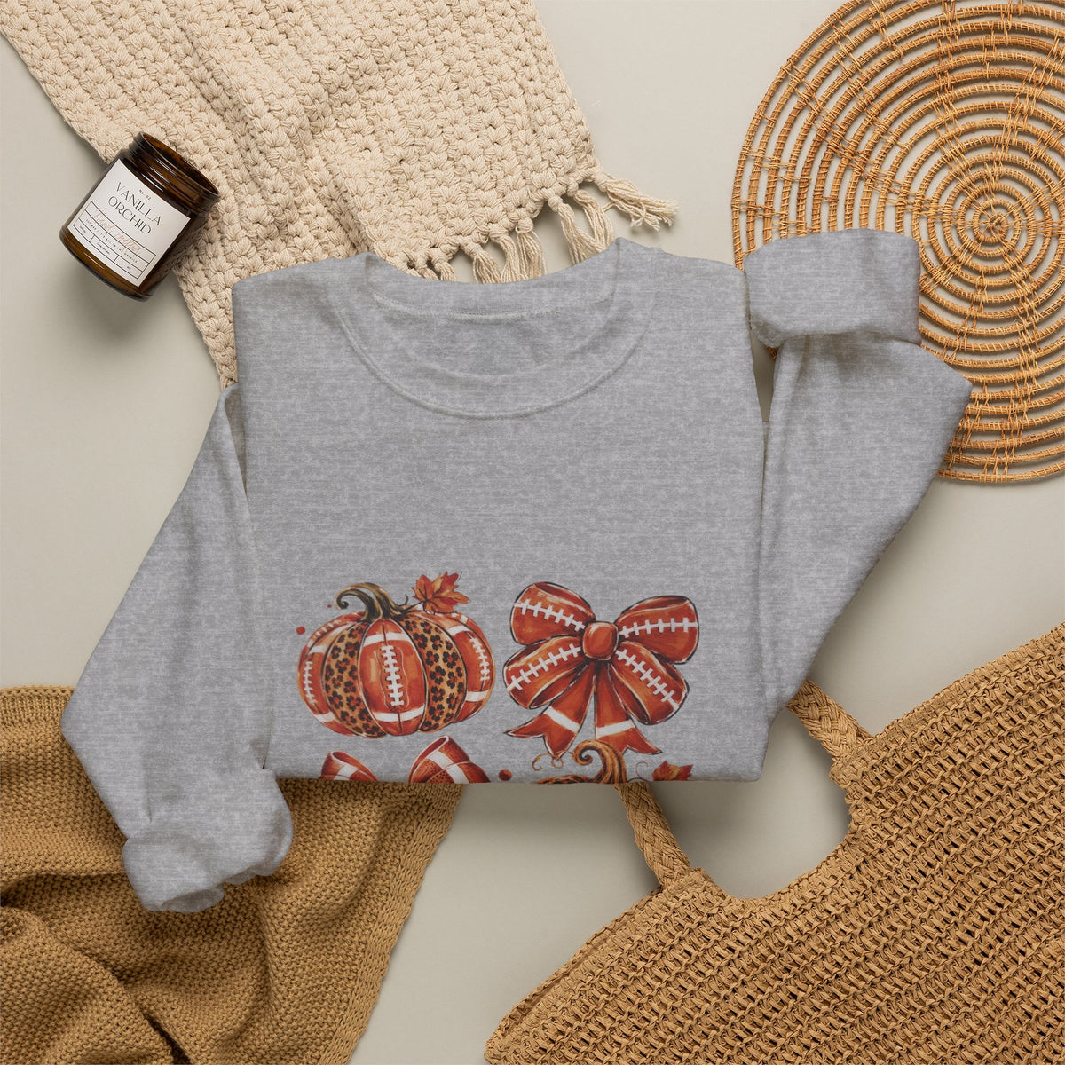 Fall Pumpkin & Plaid Bows Sweatshirt
