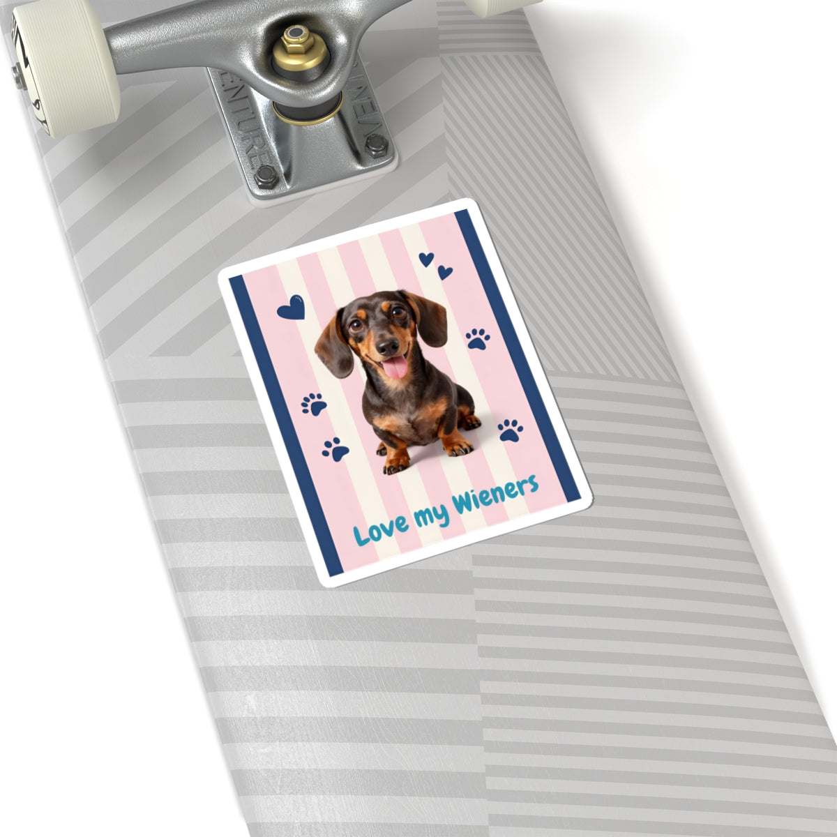 Kiss-Cut Stickers: Cute Dachshund "Love My Wieners" Paw Print Sticker