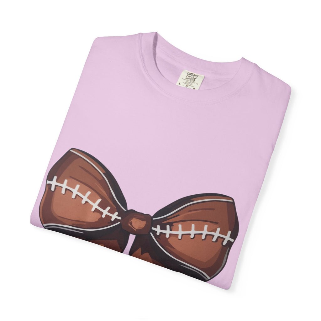 Football Bow T-Shirt — Game Day Sports Bow Graphic Tee