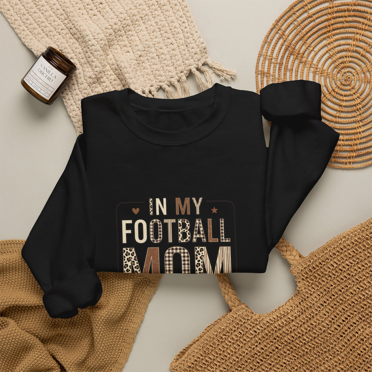 Football Mom Crewneck Sweatshirt | Leopard Print Football Season