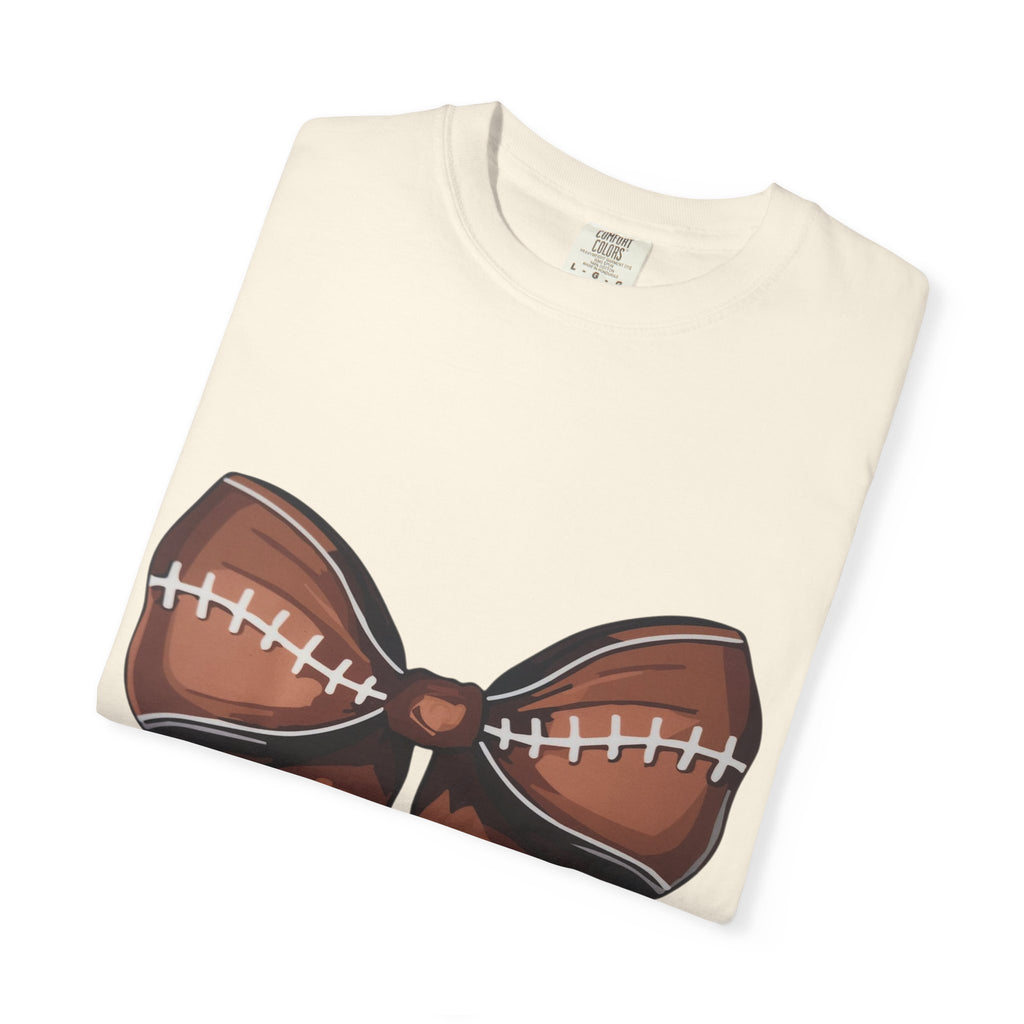 Football Bow T-Shirt — Game Day Sports Bow Graphic Tee