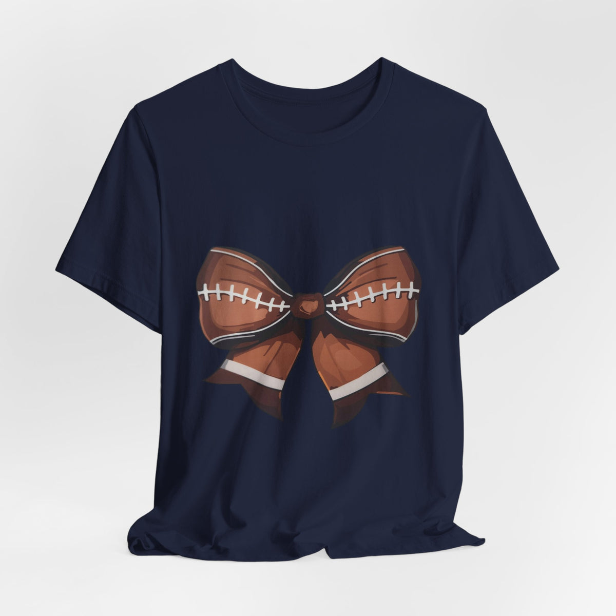 Football Bow T-Shirt — Cute Sports Bow Tee for Game Day