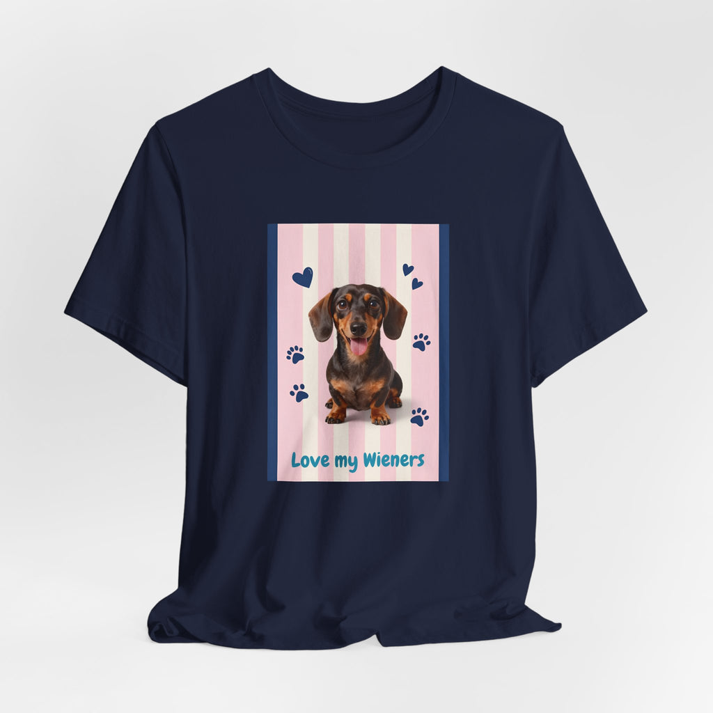Dachshund Love T-Shirt — "Love My Wieners" Cute Dog Paw Print Tee