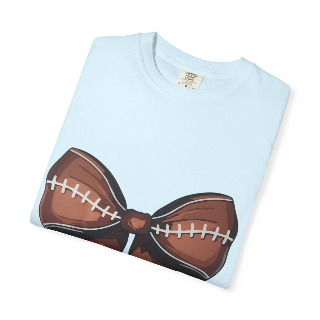 Football Bow T-Shirt — Game Day Sports Bow Graphic Tee