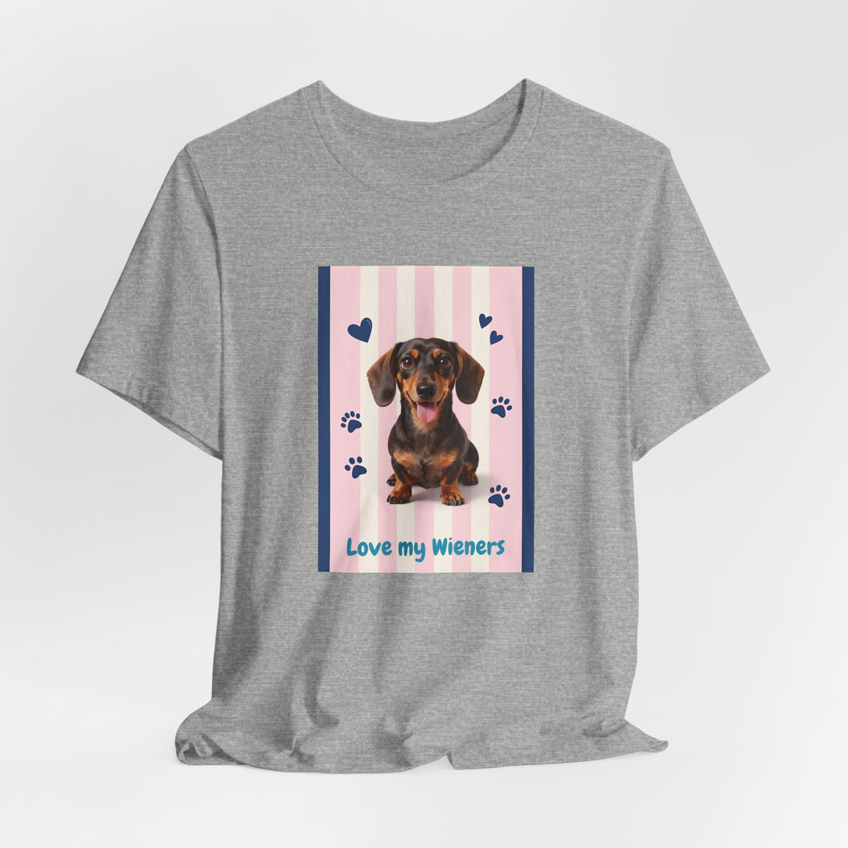 Dachshund Love T-Shirt — "Love My Wieners" Cute Dog Paw Print Tee