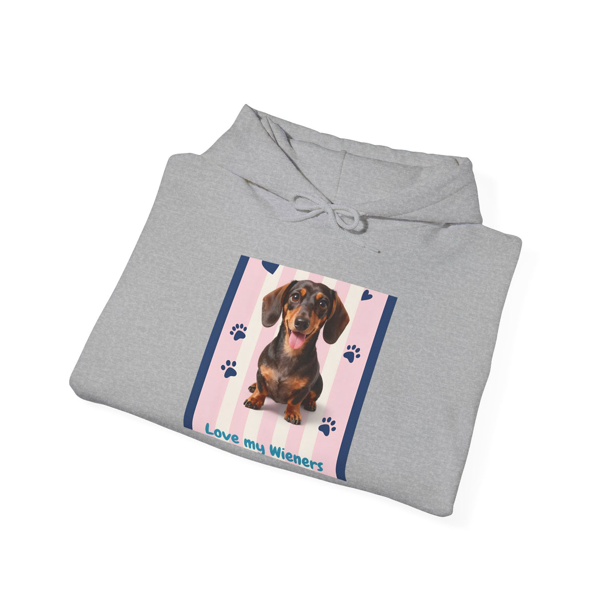 Dachshund “Love My Wieners” Hoodie – Cute Puppy Paw Print Sweatshirt
