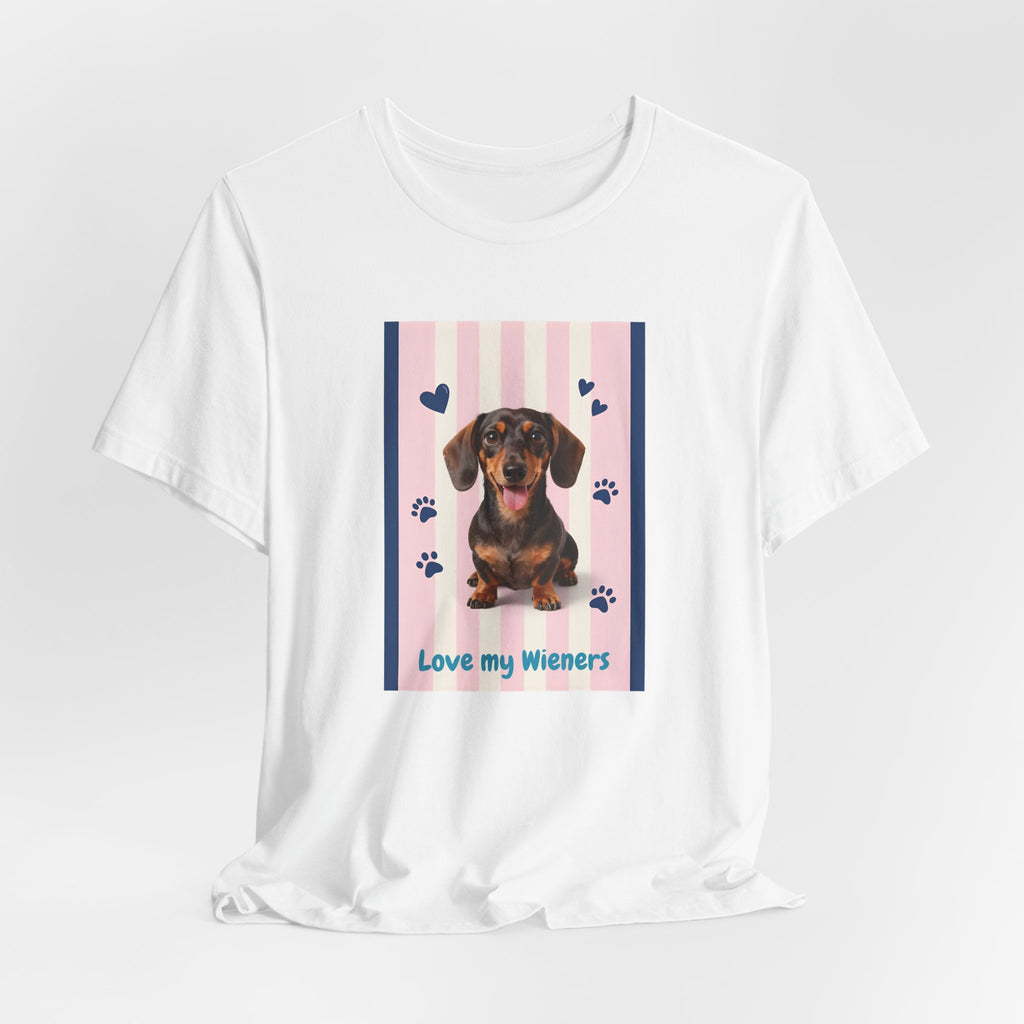 Dachshund Love T-Shirt — "Love My Wieners" Cute Dog Paw Print Tee