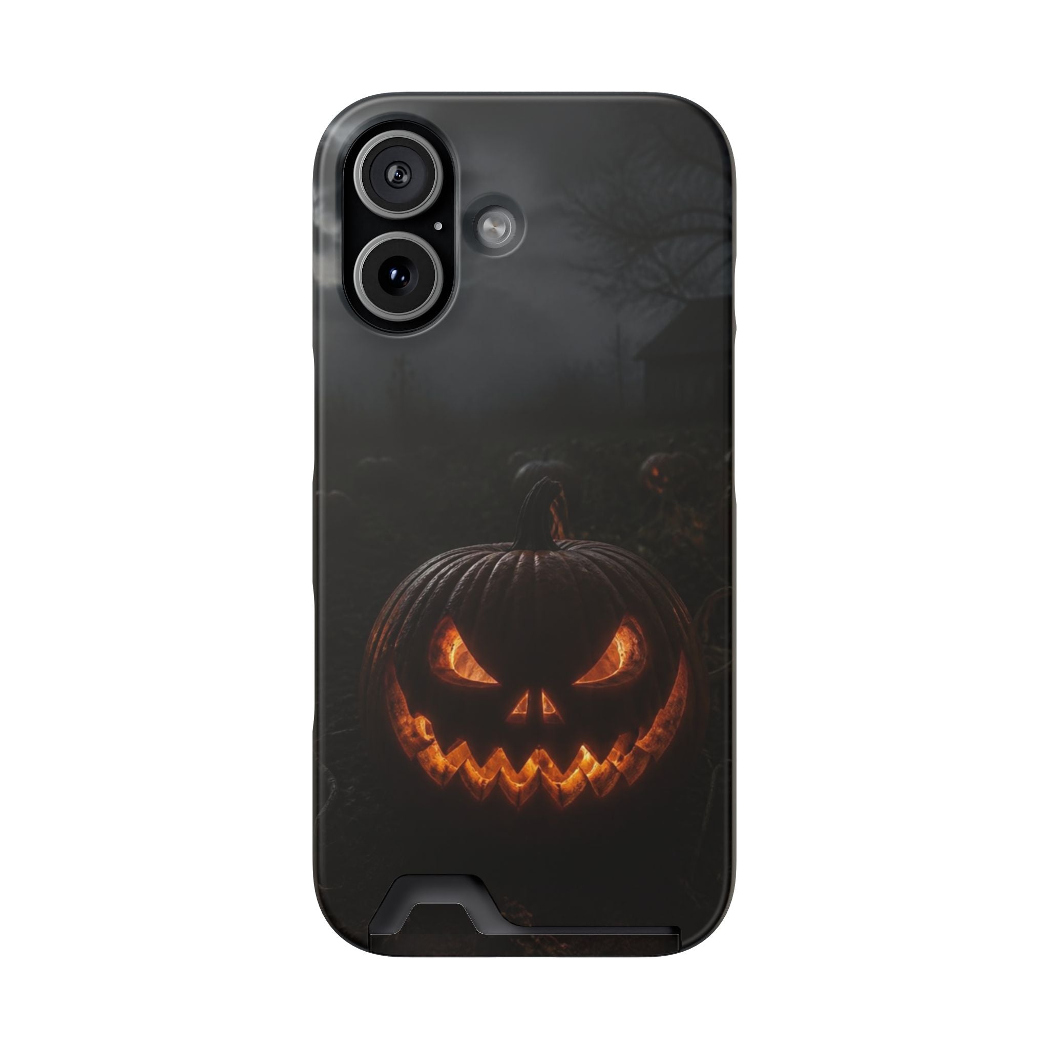 Halloween Jack-O'-Lantern Phone Case with Card Holder