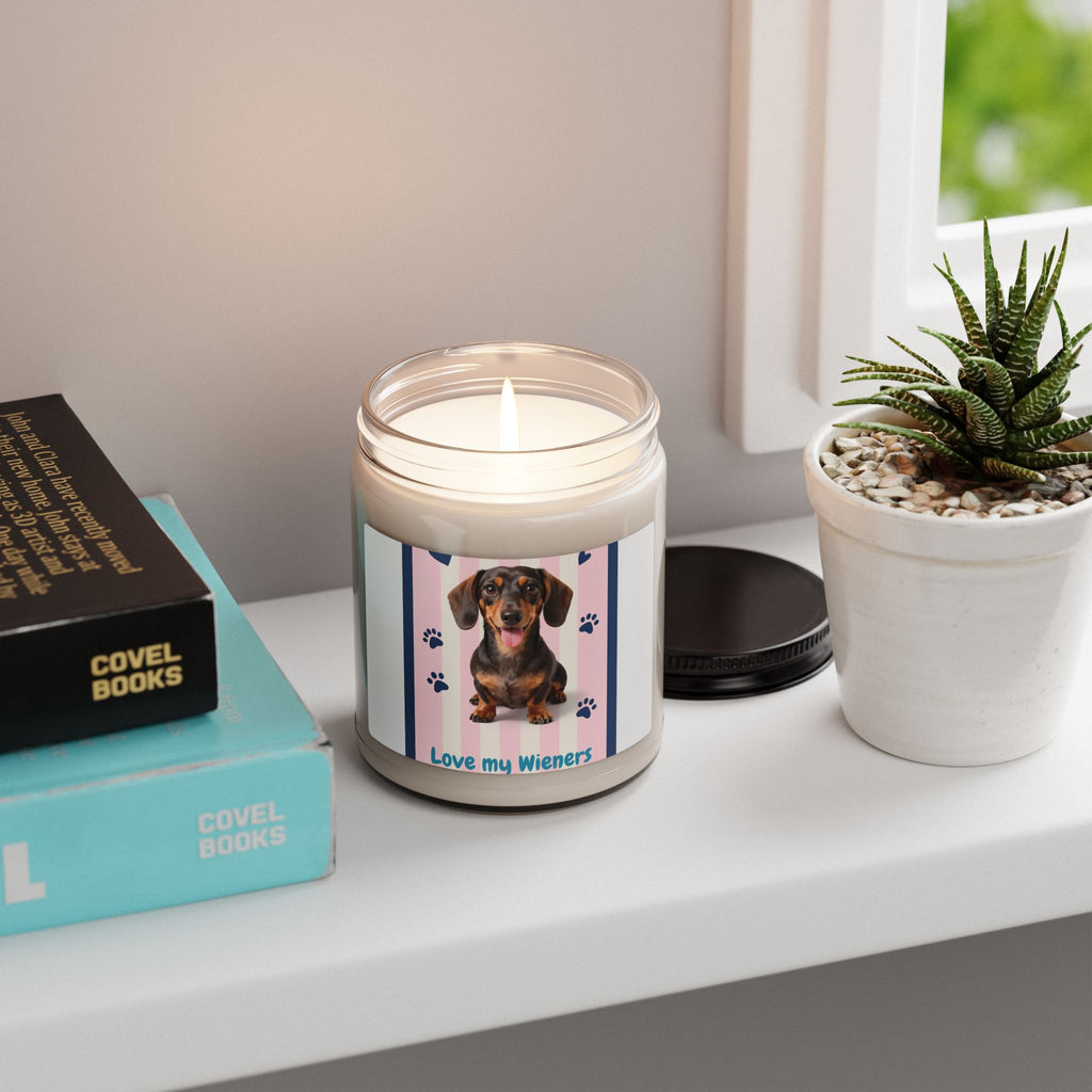 Soy Candle — "Love My Wieners" Dachshund Scented Candle, 9oz