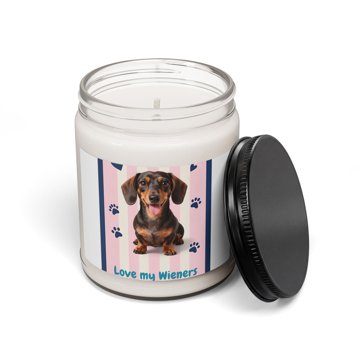 Soy Candle — "Love My Wieners" Dachshund Scented Candle, 9oz