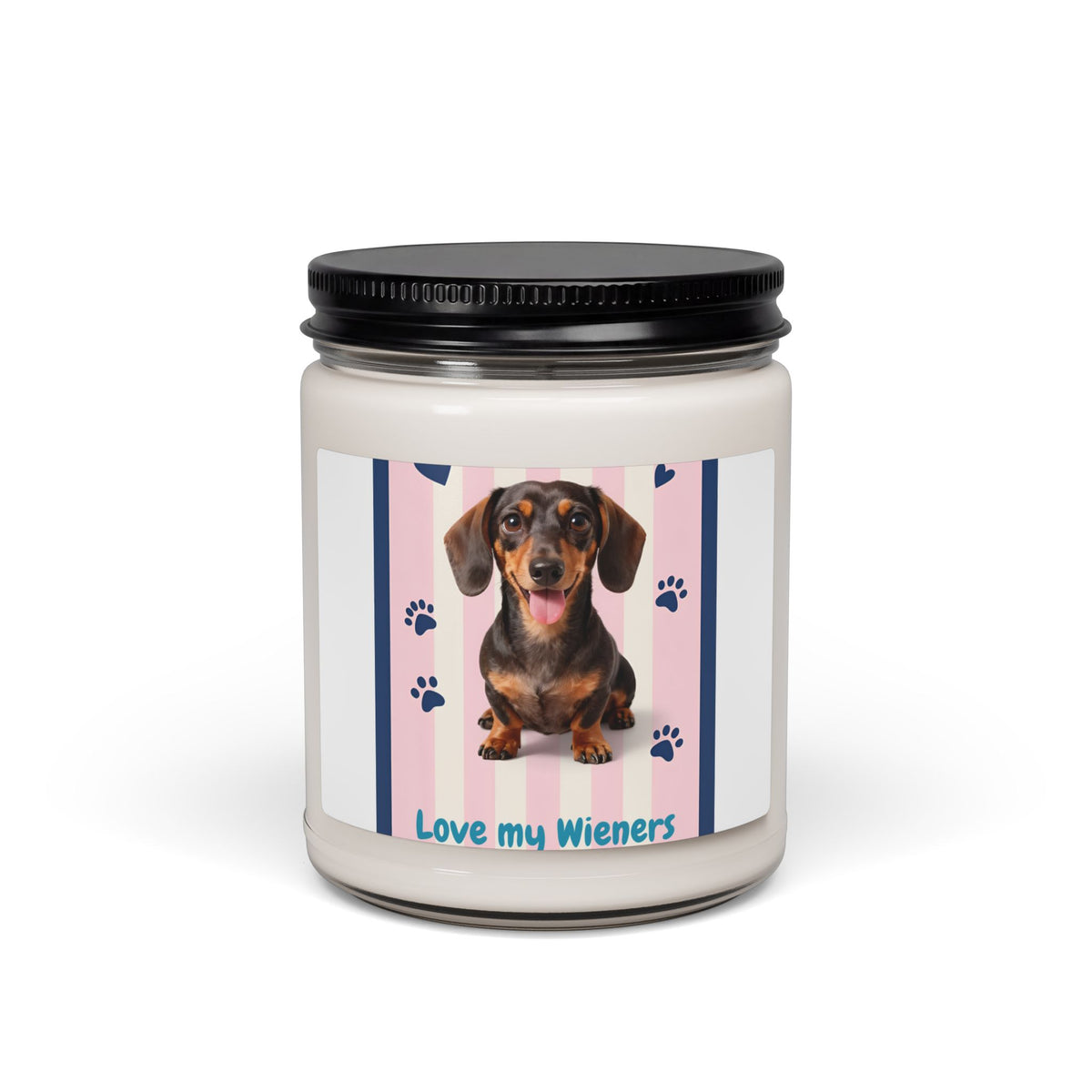 Soy Candle — "Love My Wieners" Dachshund Scented Candle, 9oz
