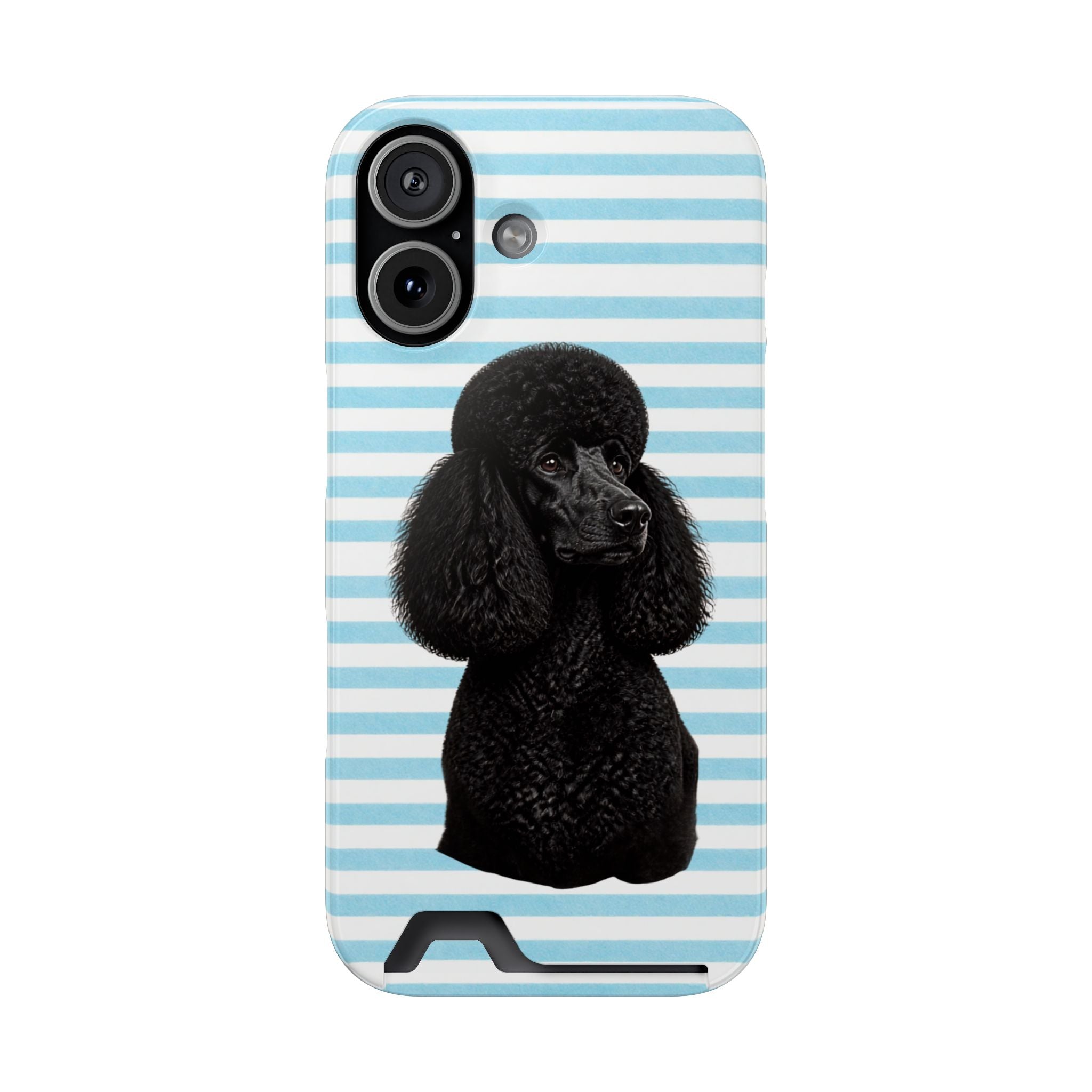 Standard Poodle Phone Case With Card Holder