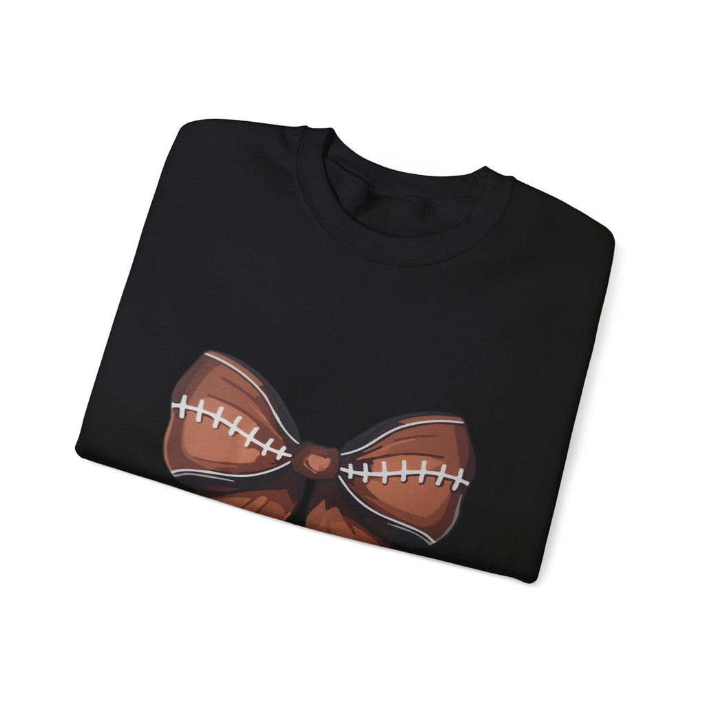 Football Bow Sweatshirt - Cute Game Day Ribbon Crewneck for Fans