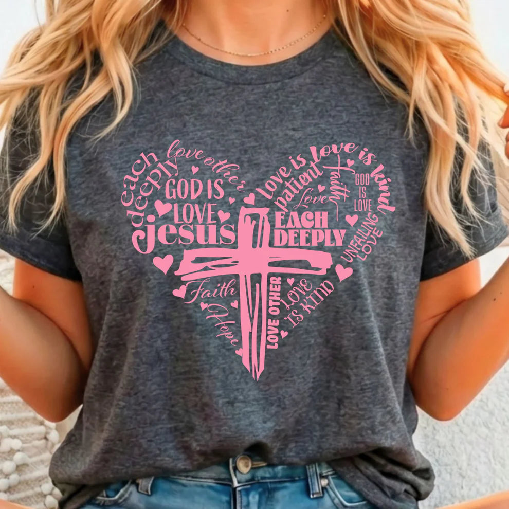 Pink Heart w/Cross